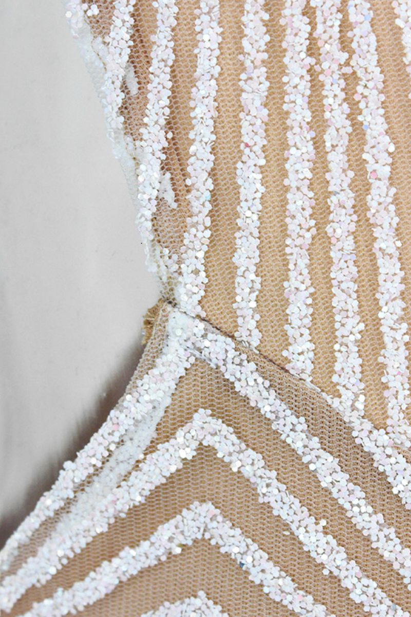 Robe Christina Diamante V-Ausschnitt avec Strass