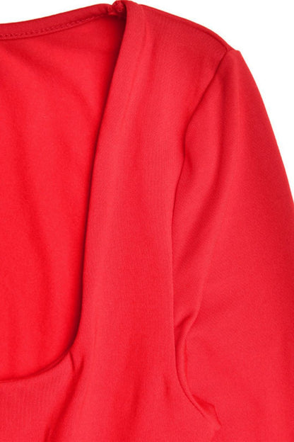 Robe Maxi Anni en Tissu Doppellagig Noir et Rouge