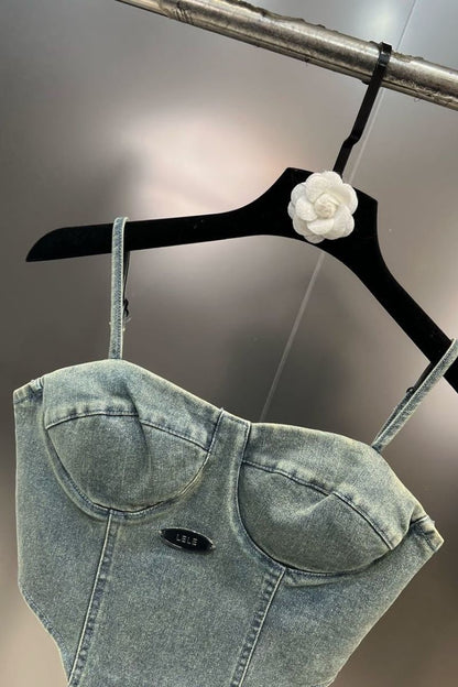 Top en Denim Bodya Élégant et Durable
