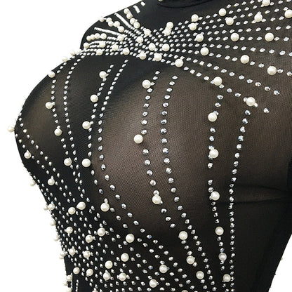 QUEEN | DIAMANTÉ MESH KLEID