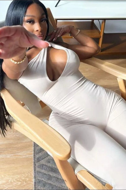 Jumpsuit Ariana en Polyester Élastique pour Soirée