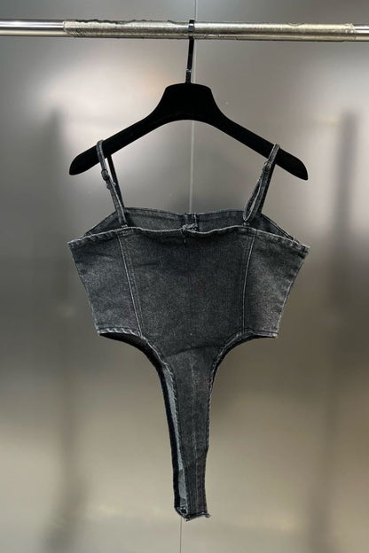 Top en Denim Bodya Élégant et Durable