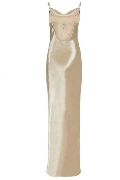 Robe AMMOS en Polyester Doré pour Occasions Formelles