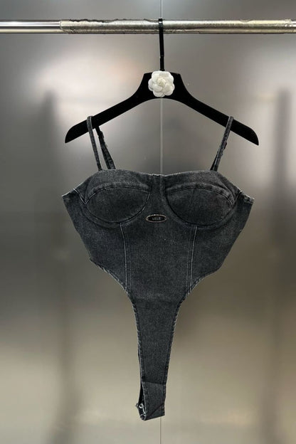 Top en Denim Bodya Élégant et Durable