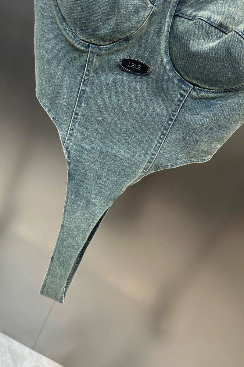 Top en Denim Bodya Élégant et Durable