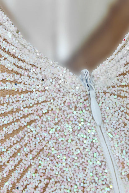 Robe Christina Diamante V-Ausschnitt avec Strass