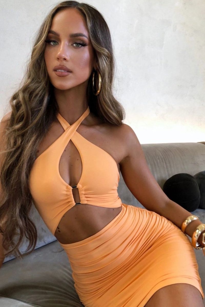 Robe Bambi Neckholder en Viscose Élastique