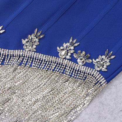 Mini-Bandage-Kleid Candy Strass en Taille S