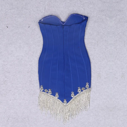 Mini-Bandage-Kleid Candy Strass en Taille S