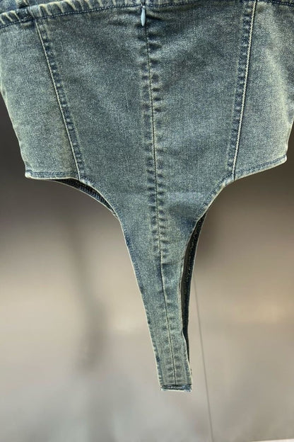 Top en Denim Bodya Élégant et Durable