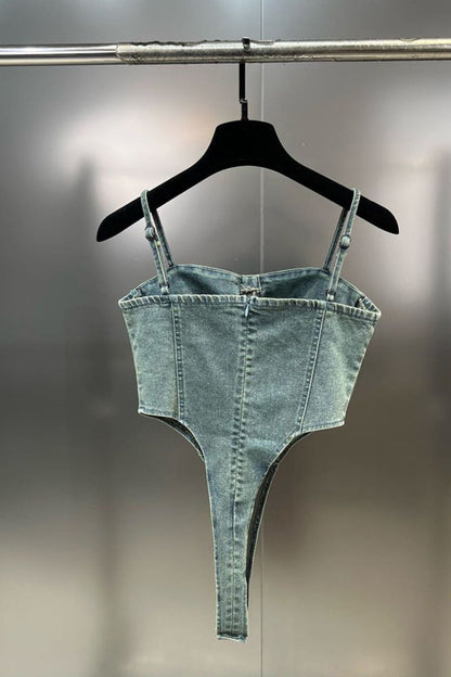 Top en Denim Bodya Élégant et Durable
