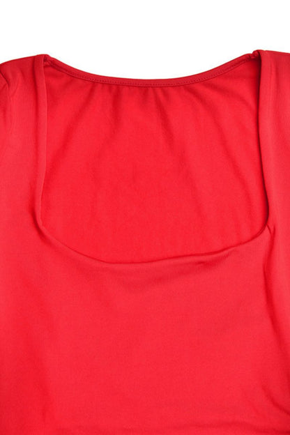 Robe Maxi Anni en Tissu Doppellagig Noir et Rouge