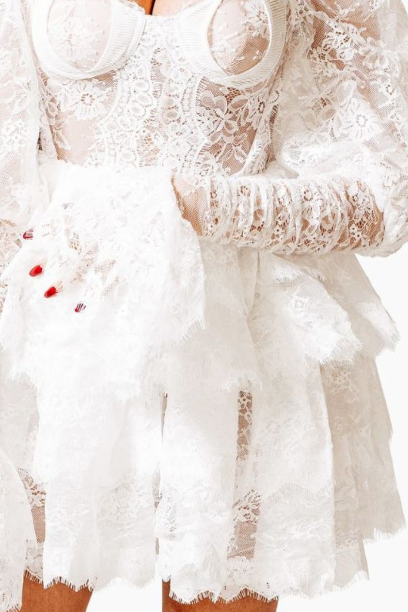 Minikleid EYECATCHER avec Bustier et Dentelle