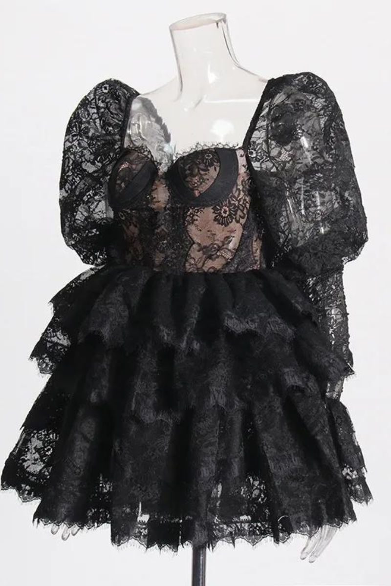 Minikleid EYECATCHER avec Bustier et Dentelle