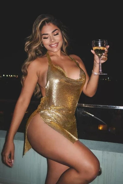 Robe Angelina Paillettes et Diamants Handgefertigt
