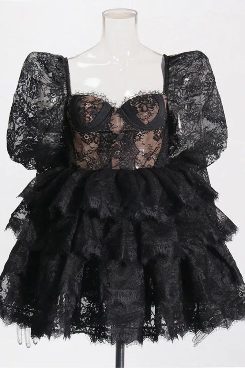 Minikleid EYECATCHER avec Bustier et Dentelle