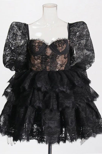 Minikleid EYECATCHER avec Bustier et Dentelle