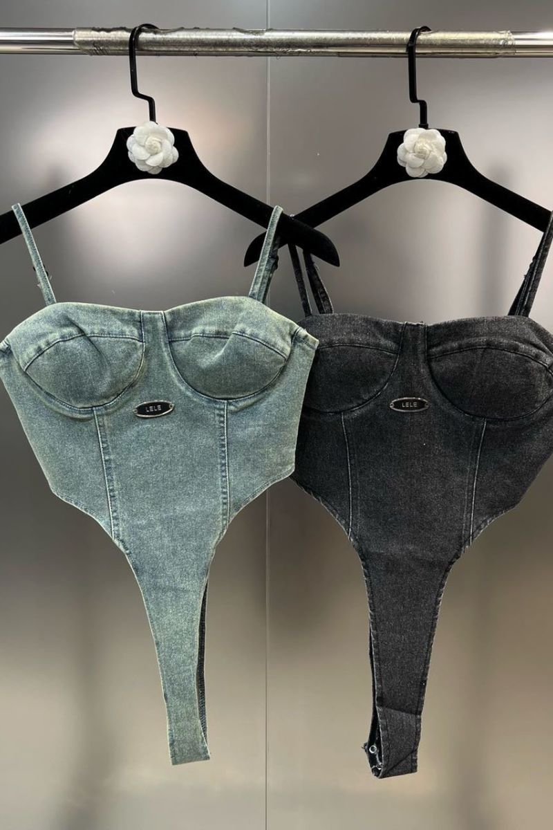 Top en Denim Bodya Élégant et Durable