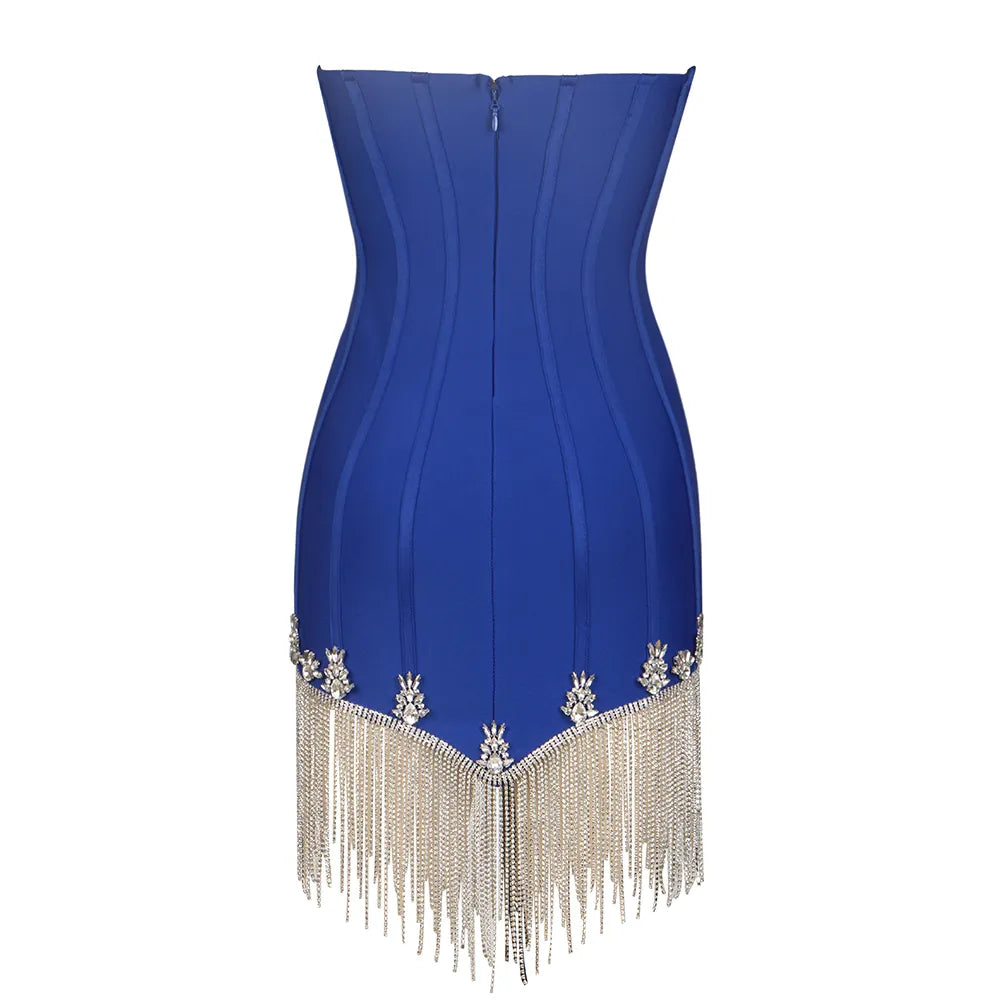 Mini-Bandage-Kleid Candy Strass en Taille S