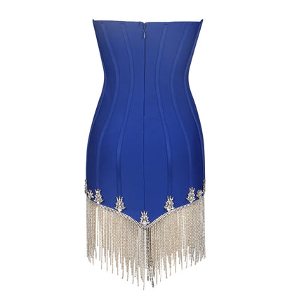 Mini-Bandage-Kleid Candy Strass en Taille S