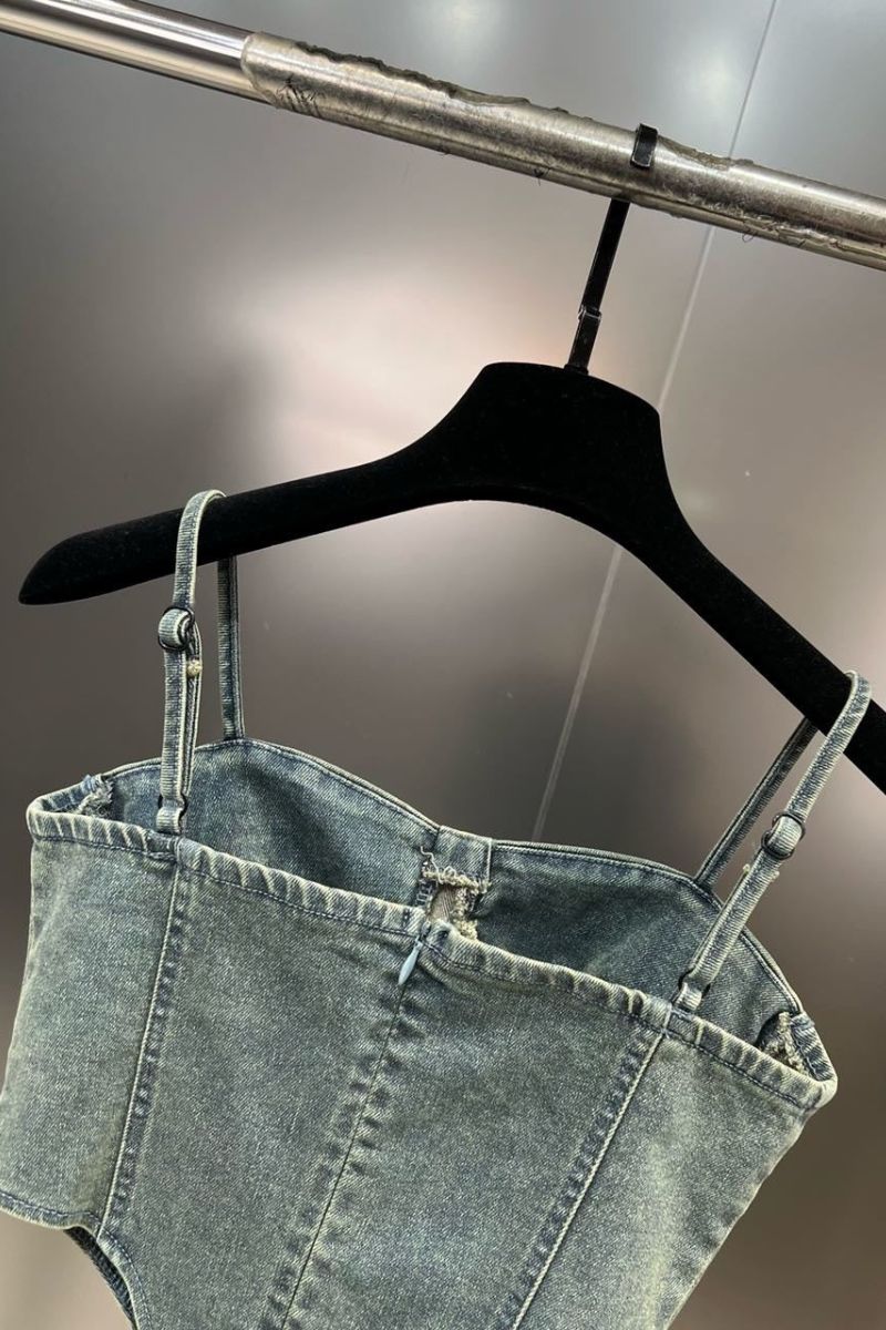 Top en Denim Bodya Élégant et Durable