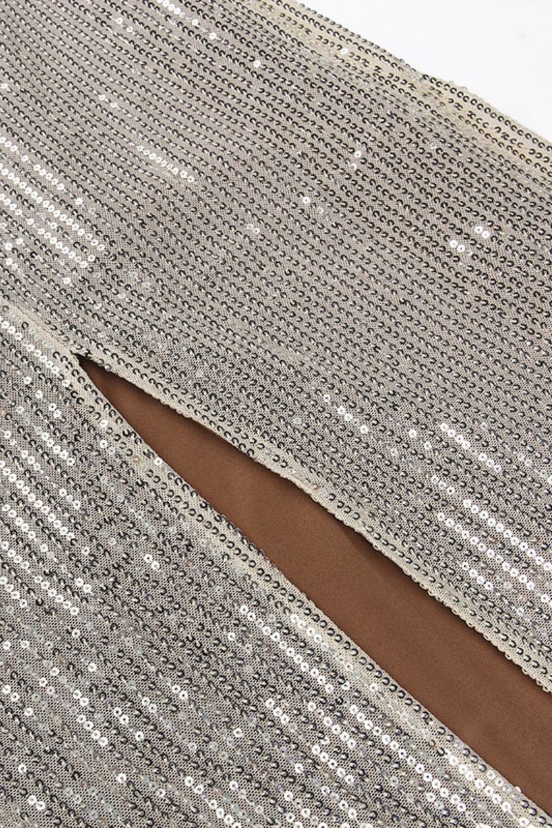 Maxi-Kleid Andrina Beige mit Perlenbesatz