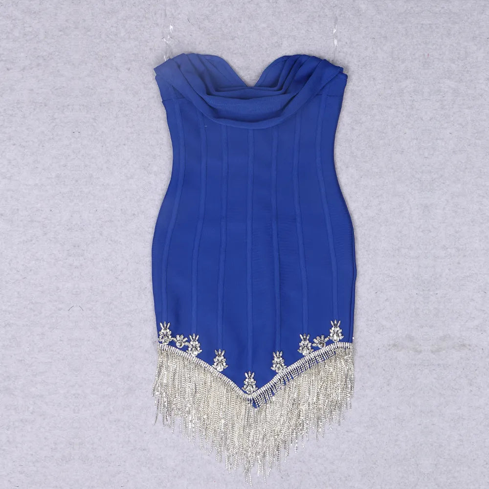 Mini-Bandage-Kleid Candy Strass en Taille S