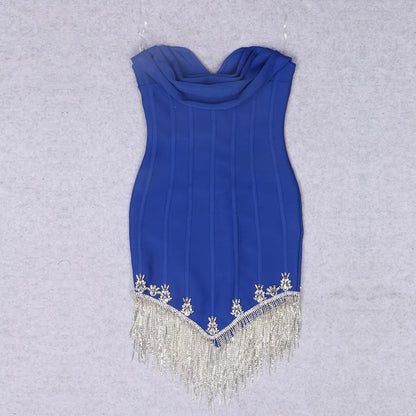 Mini-Bandage-Kleid Candy Strass en Taille S