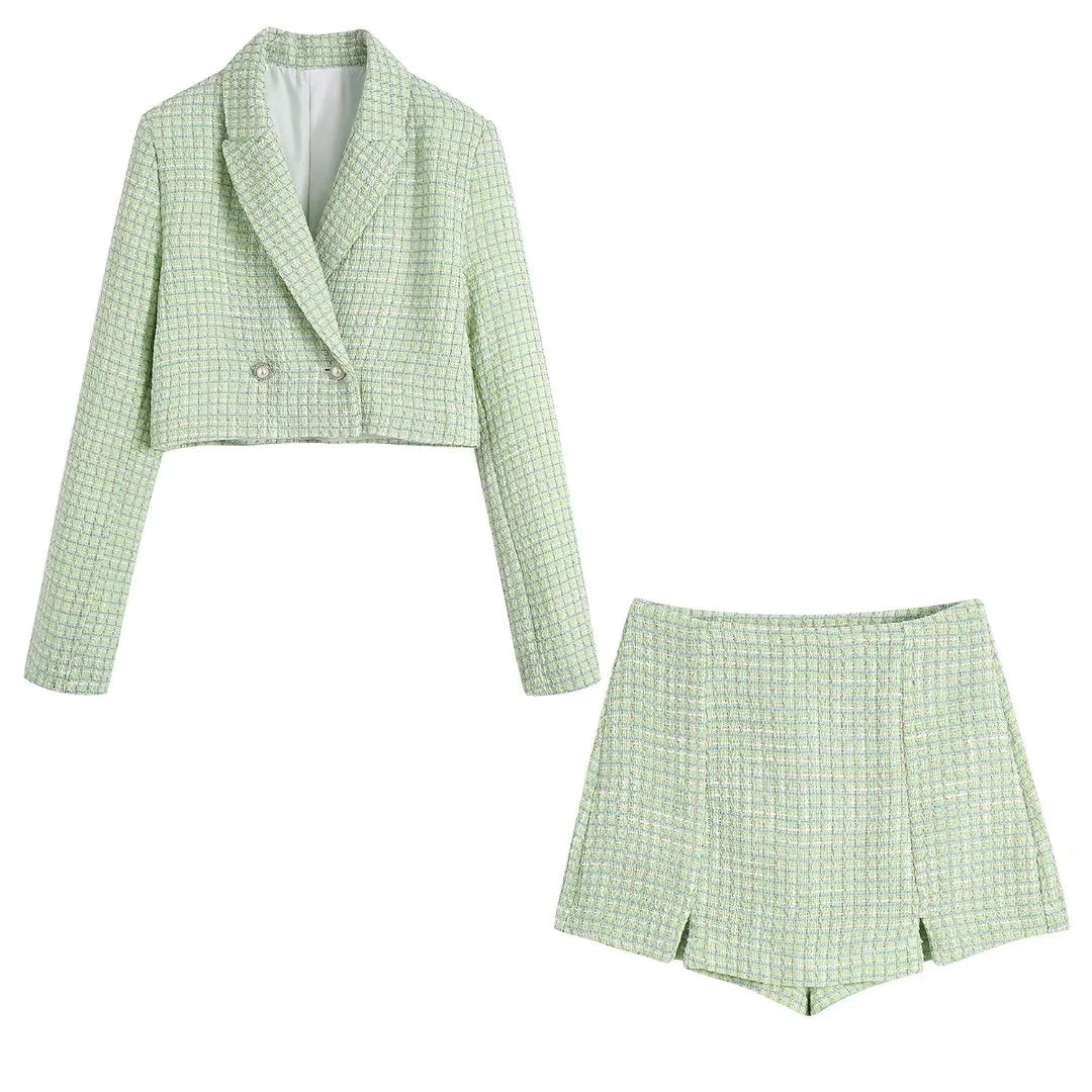 Zweiteiler Set Élégant Blazer et Rock