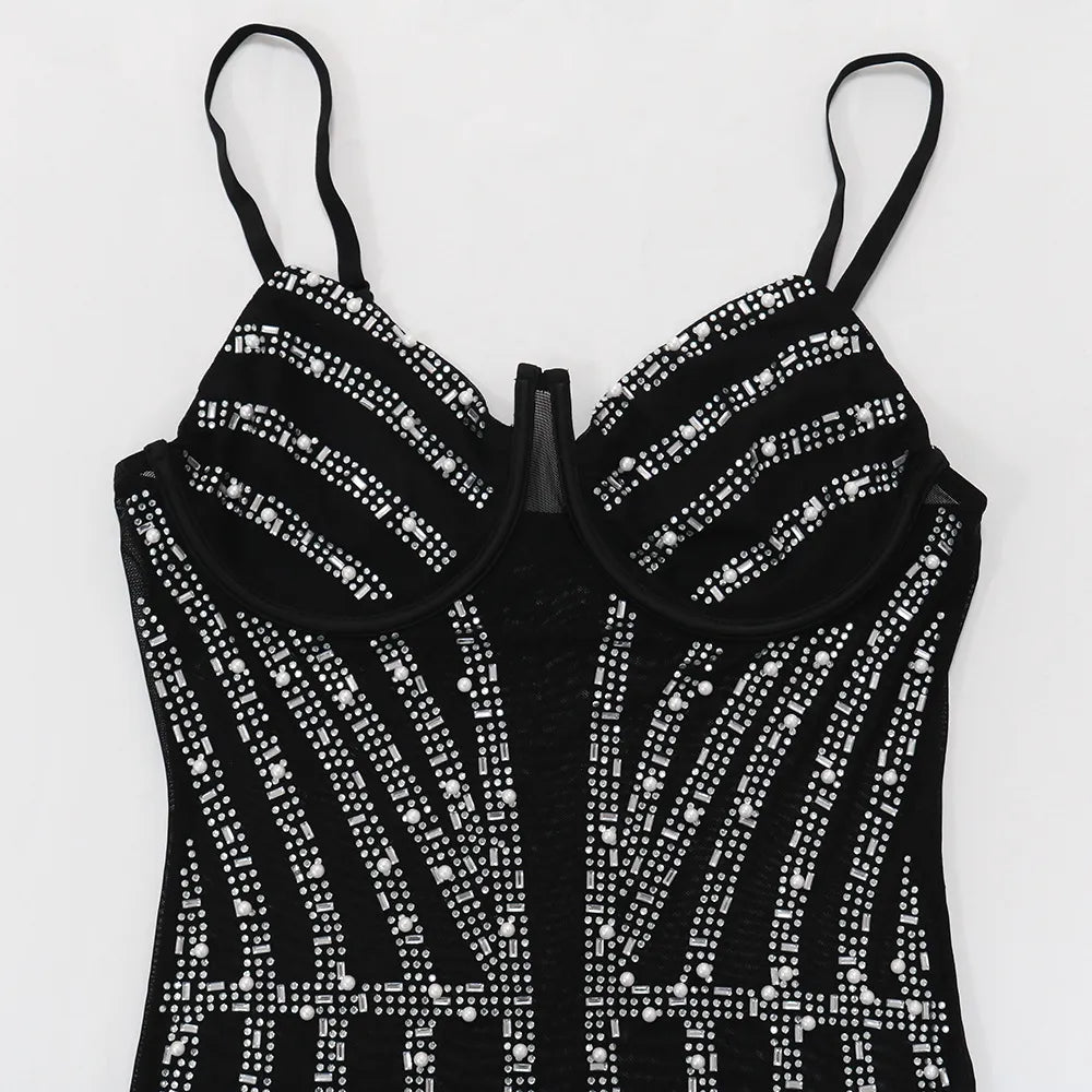 Kleid Bodycon Glory avec Strass