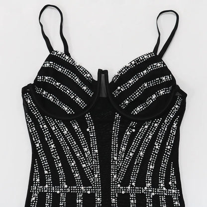 Kleid Bodycon Glory avec Strass