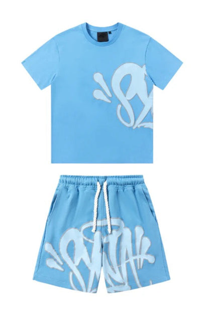 Short Set Graffiti Bébé Bleu