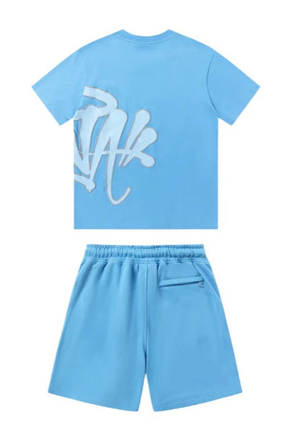 Short Set Graffiti Bébé Bleu