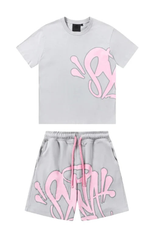 Ensemble Court Graffiti Gris/Rose