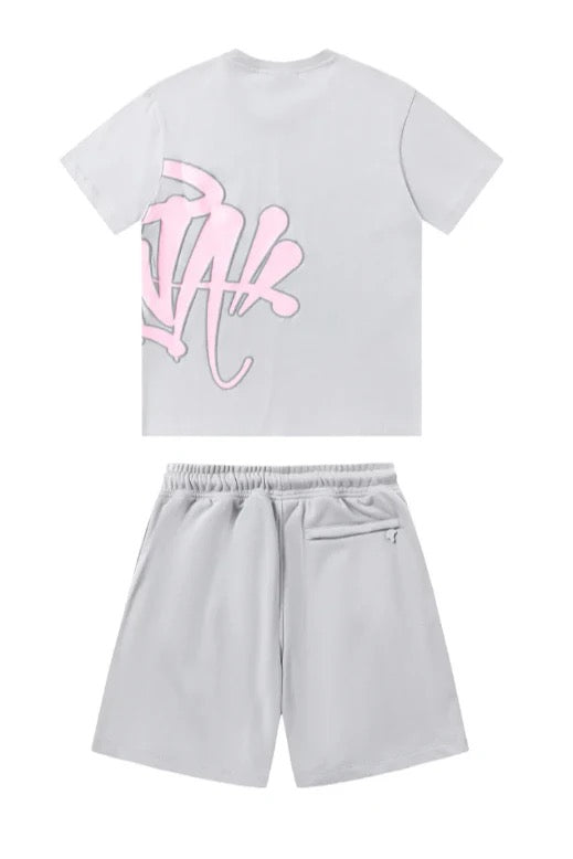 Ensemble Court Graffiti Gris/Rose