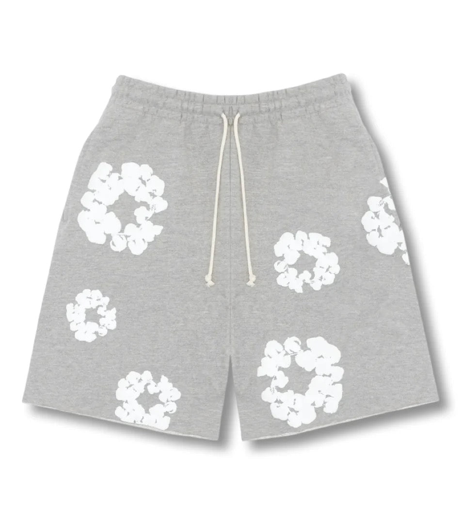 Shorts Grisés Flower