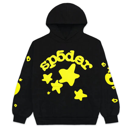 Hoodie Sp5der Noir Jaune