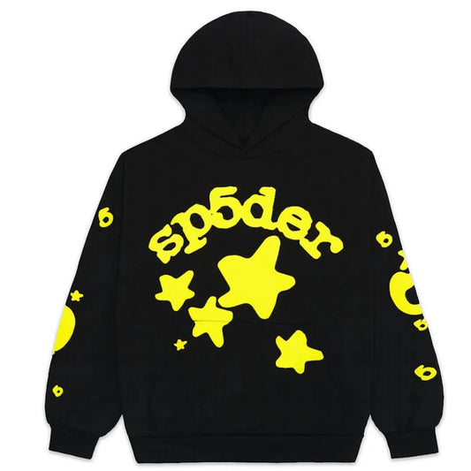 Hoodie Sp5der Noir Jaune
