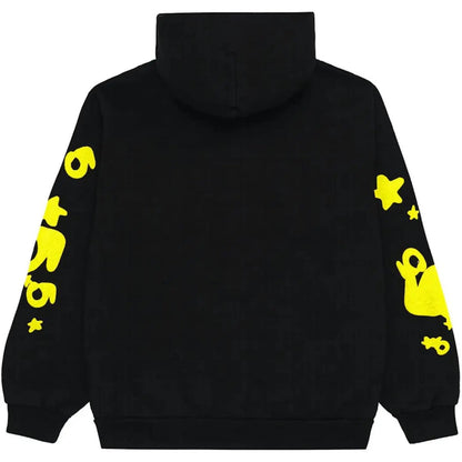 Hoodie Sp5der Noir Jaune