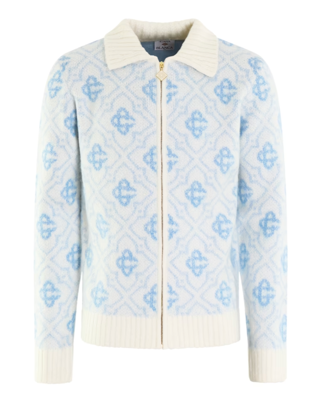 Zipper Casa Herren Monogramm Strickjacke