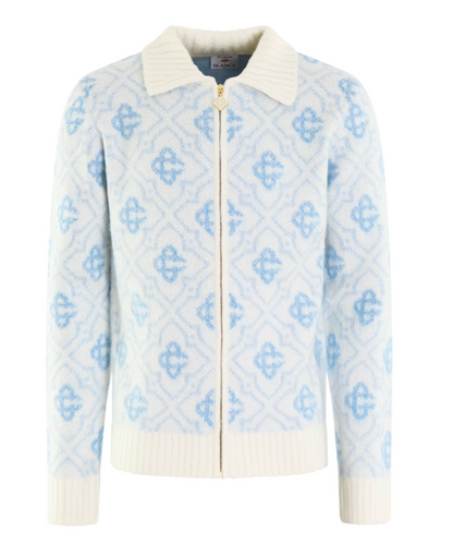 Zipper Casa Herren Monogramm Strickjacke