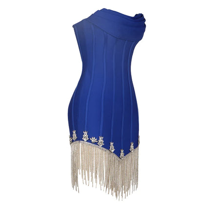 Mini-Bandage-Kleid Candy Strass en Taille S