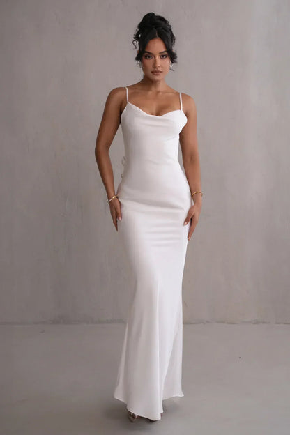 Robe Satin Bronzée avec Détails Floraux