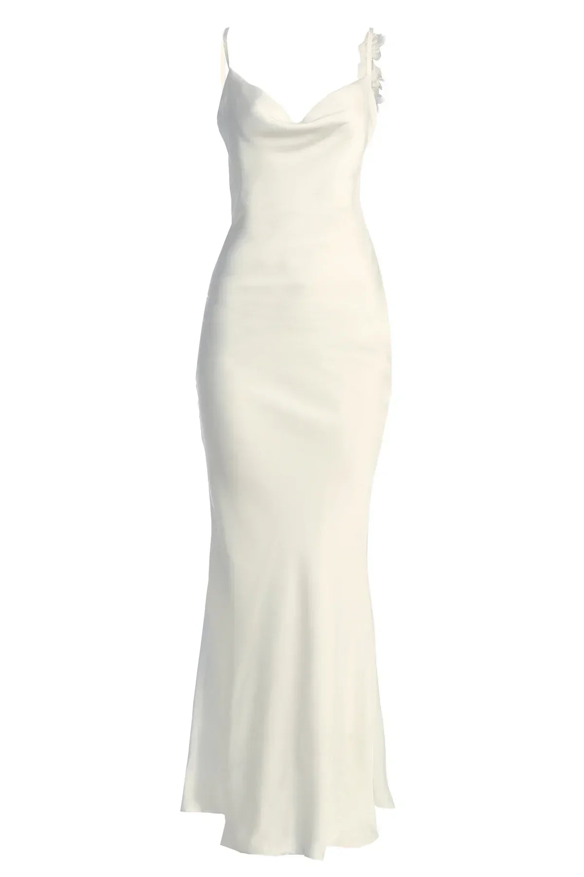 Robe en Satin Bronzé avec Détails Floraux